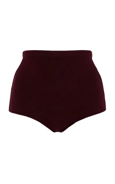 The Frankie Shop Alissa Knit Briefs In Burgundy