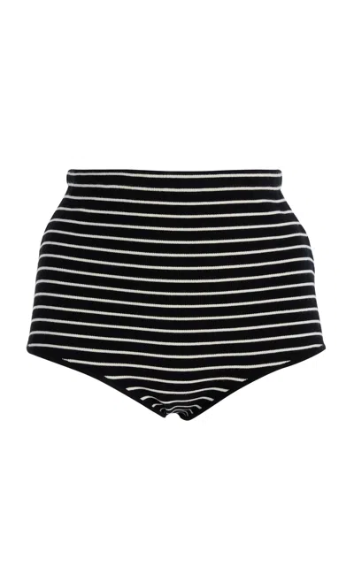 The Frankie Shop Alissa Striped Knit Briefs