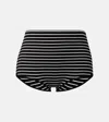 The Frankie Shop Alissa Striped Knit Shorts In Black