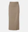The Frankie Shop Alrose Houndstooth Midi Skirt In Brown
