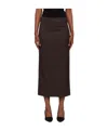 The Frankie Shop Alrose Midi Skirt In Brown