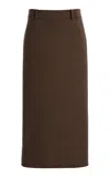 The Frankie Shop Alrose Midi Skirt In Brown