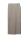 The Frankie Shop Alrose Midi Skirt In Gray