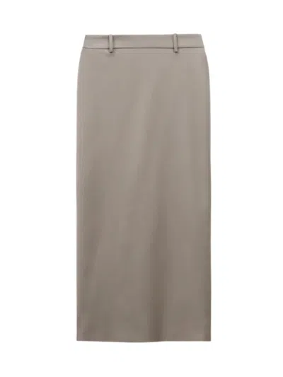 The Frankie Shop Alrose Midi Skirt In Gray