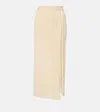The Frankie Shop Alsen Knitted Sheer Wrap Skirt In Neutral