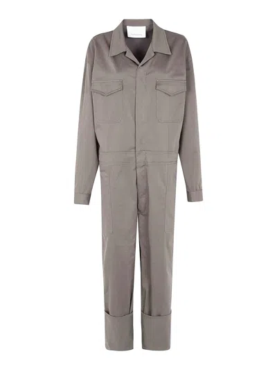 The Frankie Shop Ardea Cotton Jumpsuit In Green