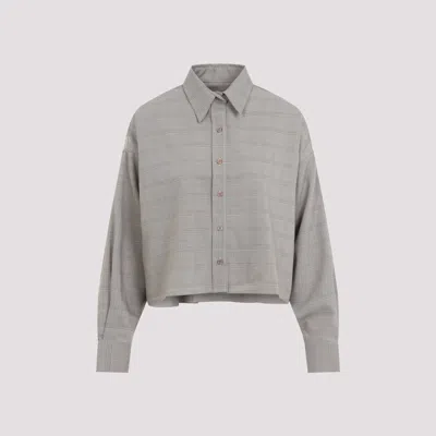 The Frankie Shop Arlen Boxand Mini Shirt In Gray