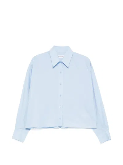 The Frankie Shop Arlen Organic Cotton Boxy Shirt In Blue