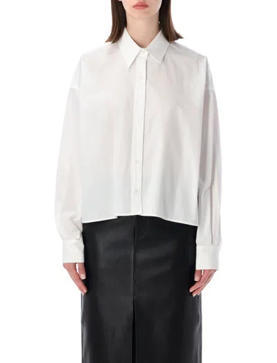The Frankie Shop Structured Cotton Poplin Shirt In White