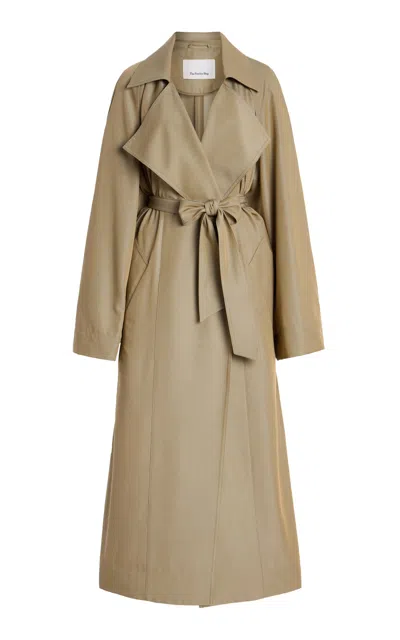 The Frankie Shop Astoria Cutout Trench Coat In Brown