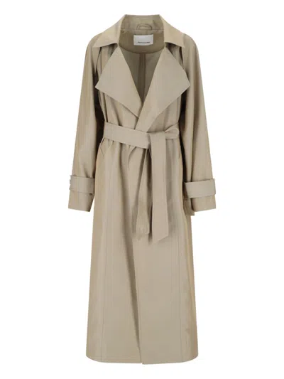 The Frankie Shop Beige Astoria Cut-out Raglan Sleeve Trench Coat