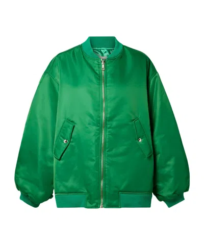 The Frankie Shop Astra Shell Bomber Jacket In Green