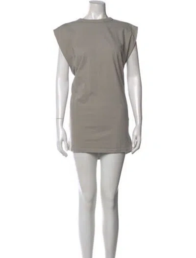 Pre-owned The Frankie Shop Bateau Neckline Mini Dress In Neutral