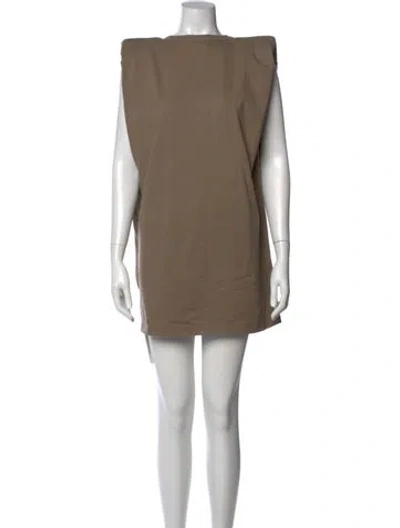 Pre-owned The Frankie Shop Bateau Neckline Mini Dress In Neutral