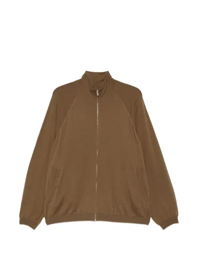 The Frankie Shop Baxe Zip-fastening Cardigan In Brown