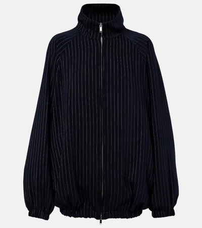 The Frankie Shop Baxter Pinstripe Oversized Jacket In Blue
