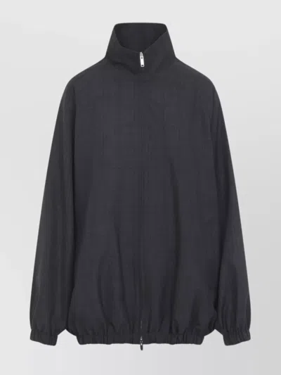 THE FRANKIE SHOP BAXTER PLAID TRACK JACKET WITH SIDE POCKETS