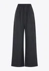 The Frankie Shop Dark Grey Virgin Wool Baxter Plaid Track Pants In Gray