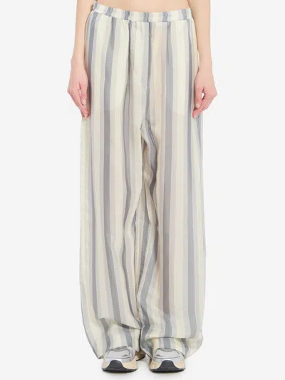 The Frankie Shop Baxter Sheer Fluid Track Pants In White