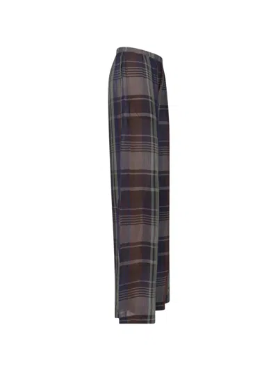 The Frankie Shop Straight Leg Pants Plaid Pattern Style In Multi