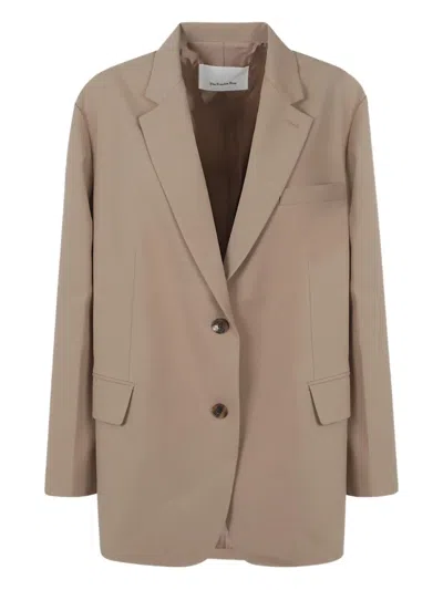 The Frankie Shop Bea Button Blazer In Brown