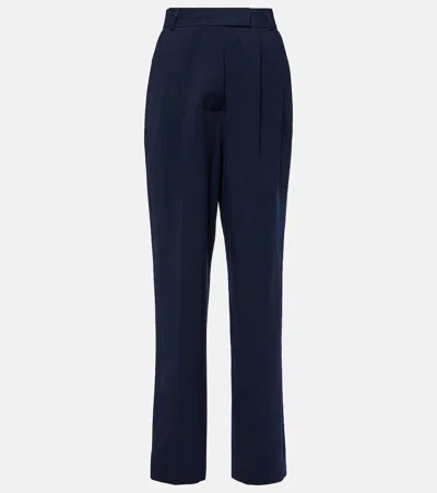 The Frankie Shop Navy Bea Trousers In Midnightblue