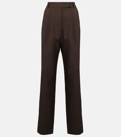 The Frankie Shop Bea High-rise Straight Pants In Dark Espresso