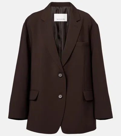 The Frankie Shop Bea Oversized Blazer In Dark Espresso