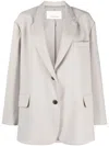 The Frankie Shop Grey Bea Oversized Single-breasted Blazer In Grey