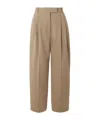 The Frankie Shop Bea Pleated Tapered-leg Pants In Brown