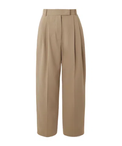 The Frankie Shop Bea Pleated Tapered-leg Pants In Brown