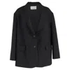 The Frankie Shop Bea Single-breasted Oversized Blazer In Black Polyester In Black