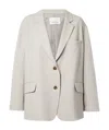 The Frankie Shop Grey Bea Oversized Single-breasted Blazer In Multi