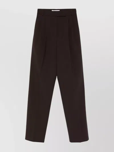 The Frankie Shop Bea Suit Pants Featuring Pleat Detail In Brown