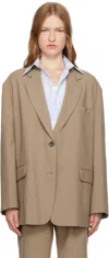 The Frankie Shop Beige Bea Blazer In Latte
