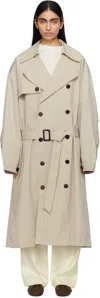 The Frankie Shop Mavis Oversized Trench Coat In Beige