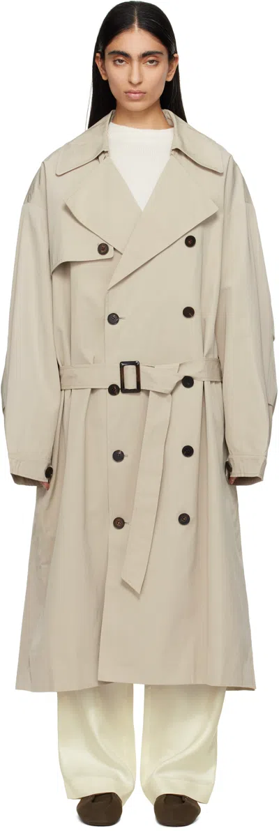 THE FRANKIE SHOP BEIGE MAVIS OVERSIZED TRENCH COAT