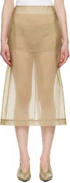The Frankie Shop Beige Peri Sheer Midi Skirt In 257 - Desert Sand