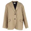 The Frankie Shop Beo Single-breasted Boxy Blazer In Beige Polyester In Black
