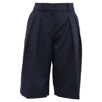 The Frankie Shop Bilbao Bermuda Shorts In Navy Blue Polyester