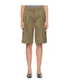 The Frankie Shop Bilbao Pleated Bermuda Shorts In Green