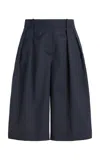 The Frankie Shop Bilbao Pleated Linen-blend Bermuda Shorts