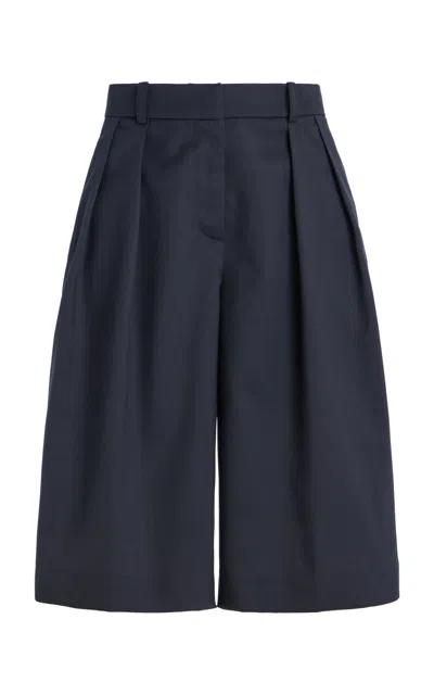 The Frankie Shop Bilbao Pleated Linen-blend Bermuda Shorts