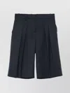 The Frankie Shop Bilbao Wool Blend High Waist Shorts In Blue
