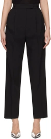 The Frankie Shop Bea High-rise Tapered Stretch-twill Trousers In Black