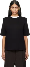The Frankie Shop Womens Carrington Padded-shoulder Cotton-jersey T-shirt Black In Black