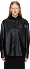 The Frankie Shop Black Chrissie Faux-leather Shirt In Black