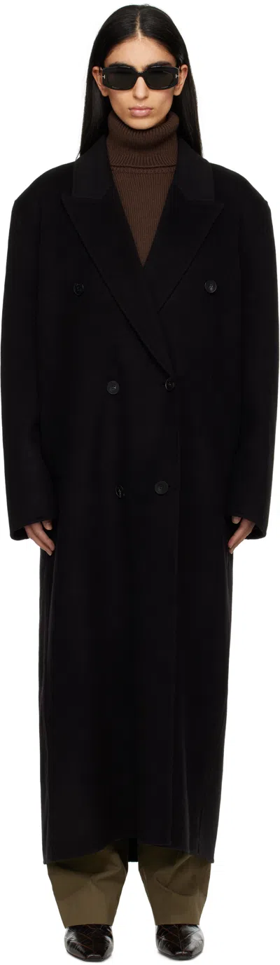 The Frankie Shop Black Gaia Double Breasted Coat