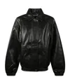 The Frankie Shop Faux Leather Jacket With Structured Collar In Black