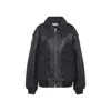 The Frankie Shop Classic-collar Pocketed Leather Jacket In Black